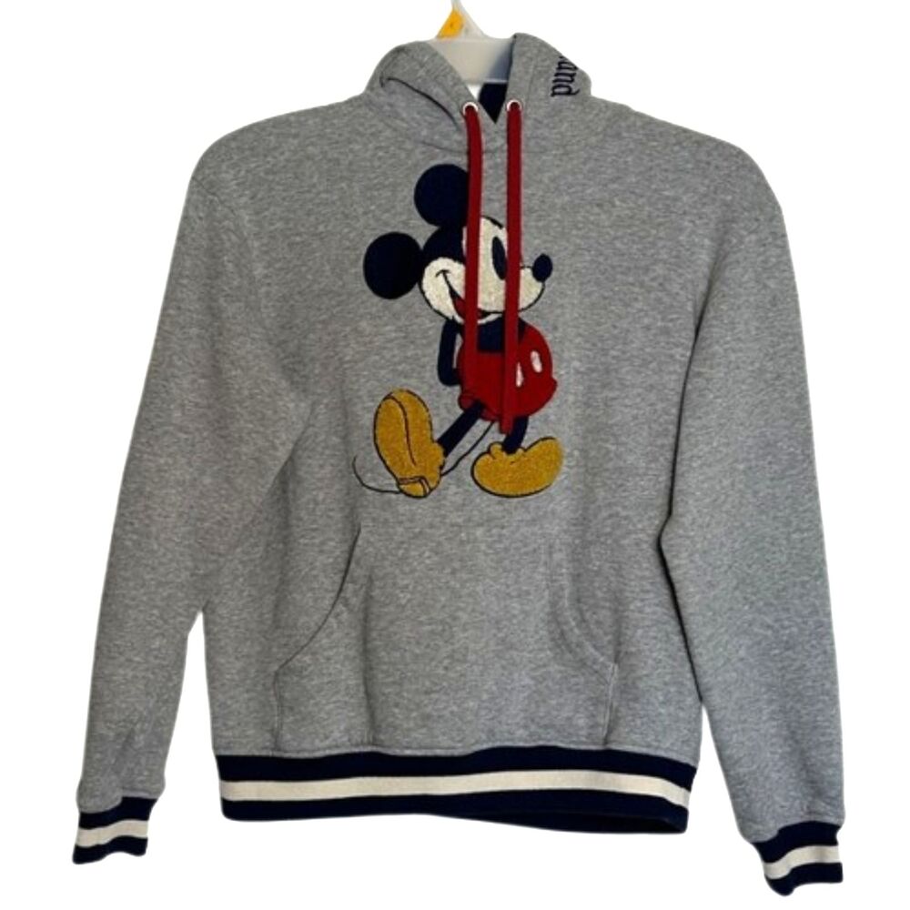 Disney Disneyland Original Mickey Mouse Hoodie Womens XS Graphic Cotton Grey